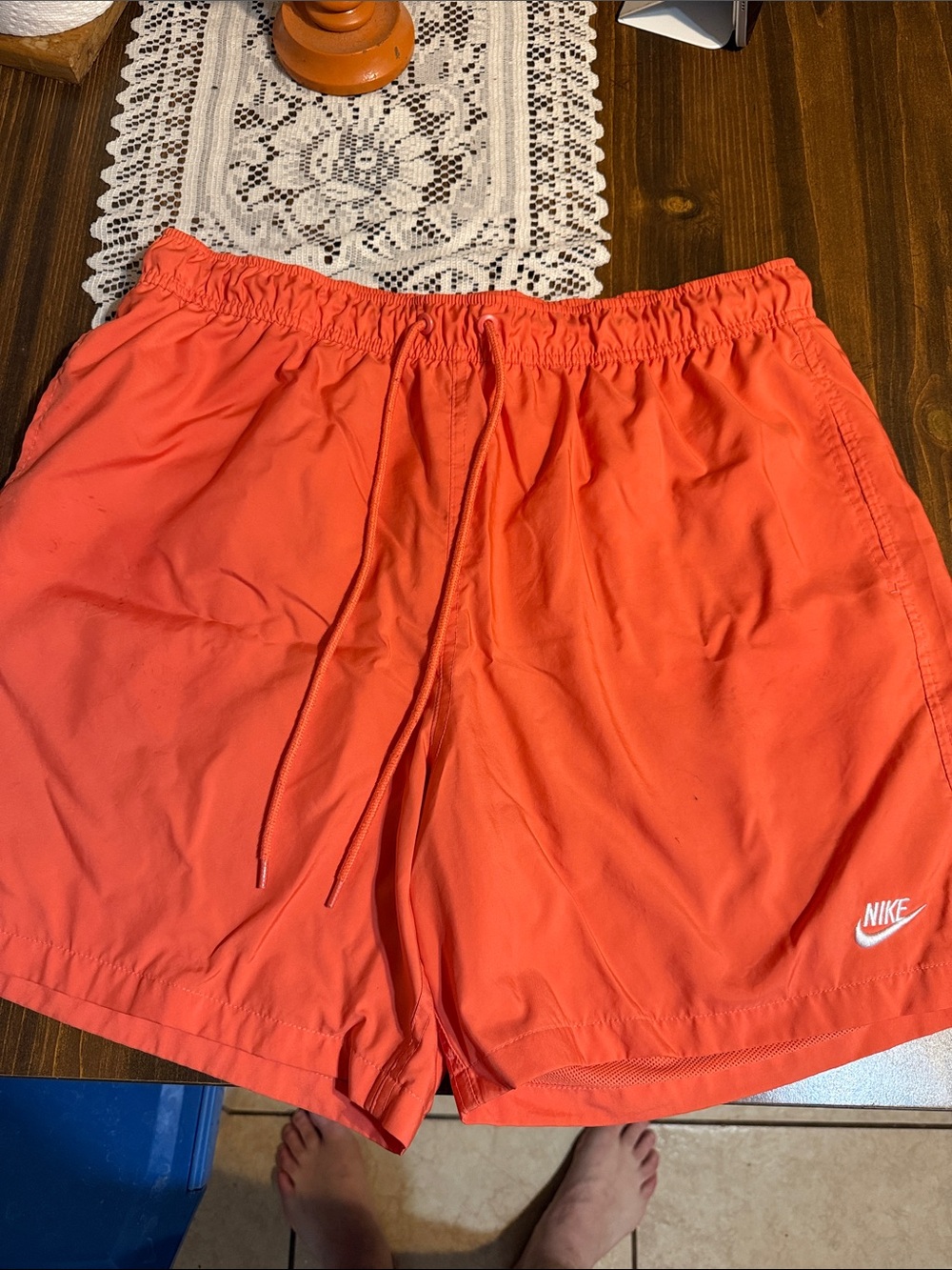 Nike Men’s Coral-Orange Athletic Shorts